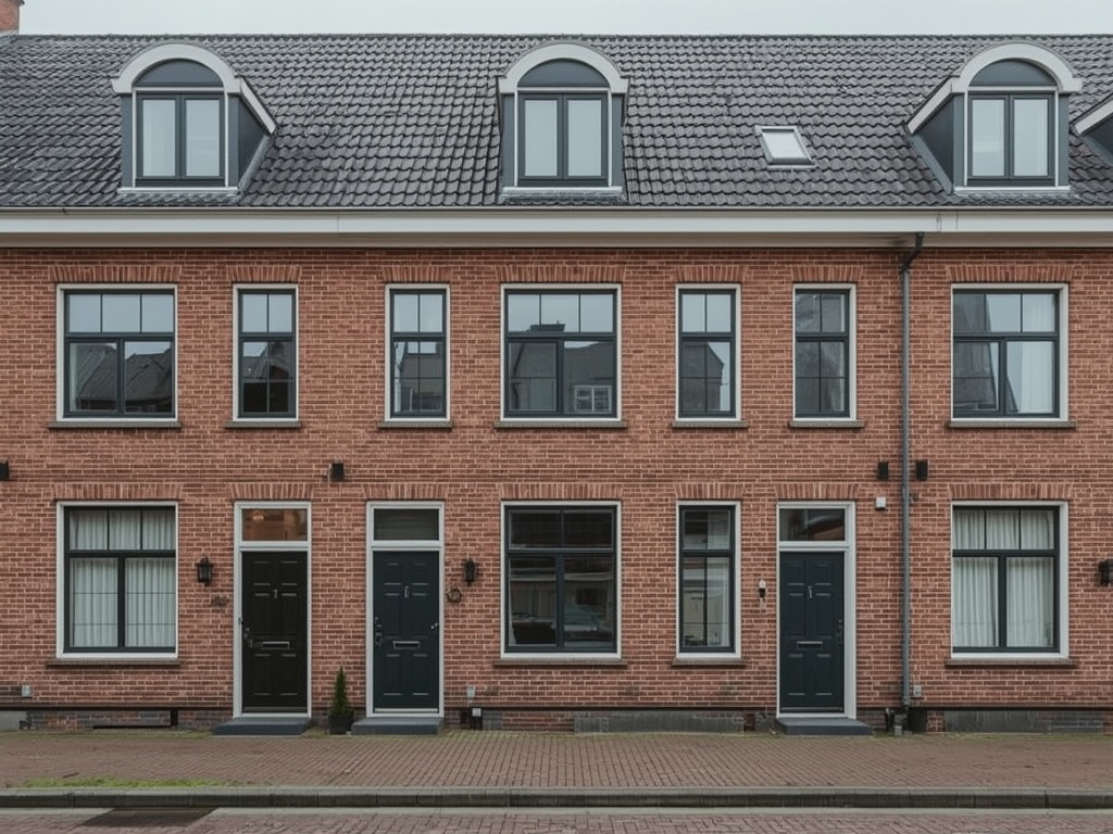 Moderne rijtjeswoningen in Zoetermeer met antracietgrijze kunststof kozijnen