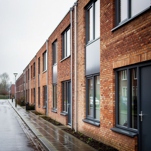 Moderne rijtjeswoning in Delft met antracietgrijze kunststof kozijnen
