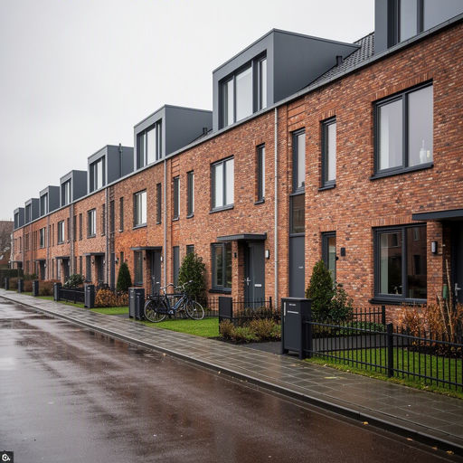 Moderne rijtjeswoning in Vlaardingen met antracietkleurige kunststof kozijnen
