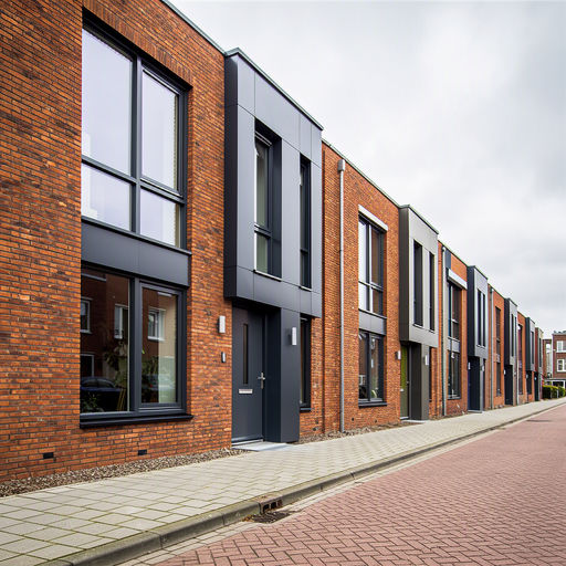 Moderne rijtjeswoning in Nootdorp met antracietgrijze kunststof kozijnen
